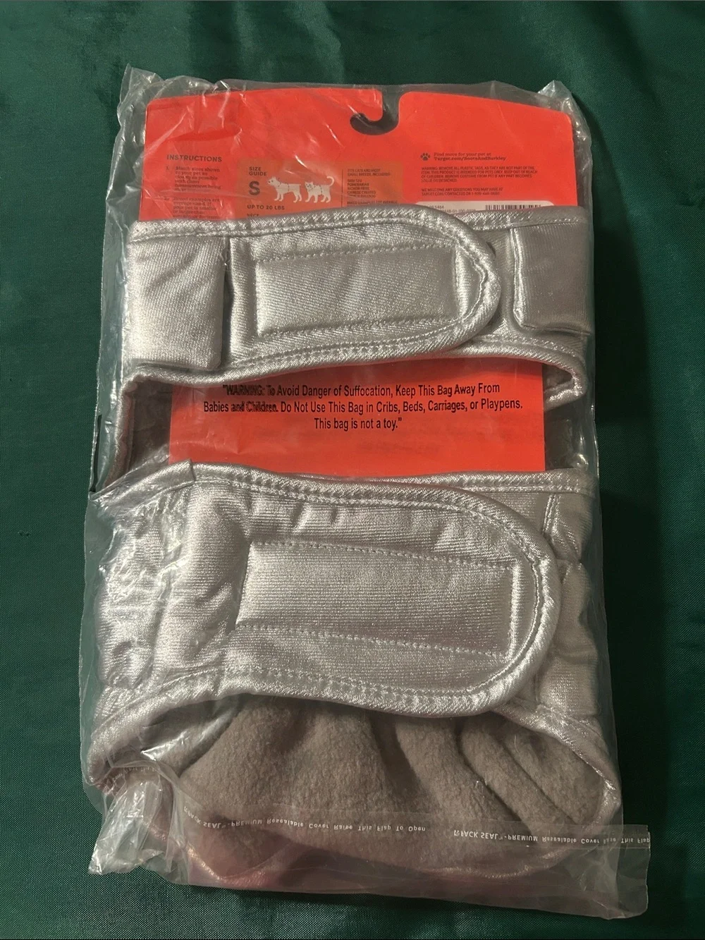 Boots & Barkley dog or cat coat silver small